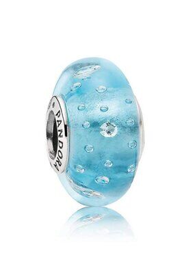 Pandora Blue Fizzle Murano Charm #791618CZ